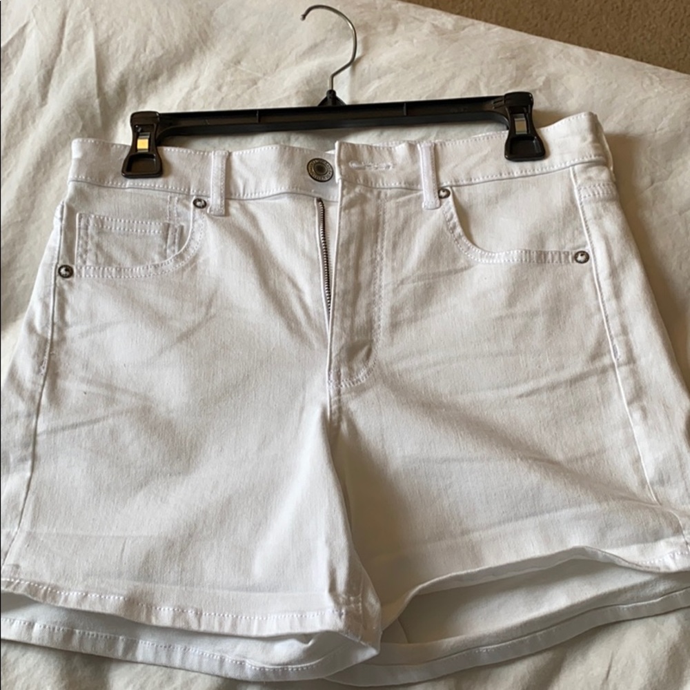 American Eagle White Denim High Rise Shorts